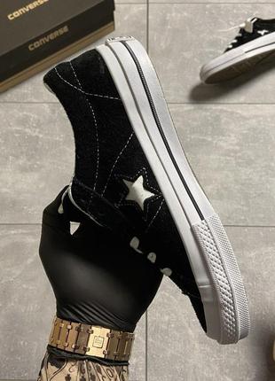 Кеды женские converse one star, черные (конверс, конверсы, кроссовки, женская обувь)2 фото