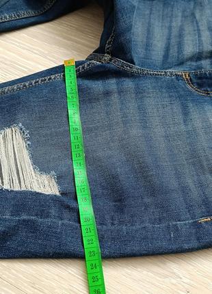 Джинси жіночі бойфренд бойфренди джинсики сині дирочки рвані штани брюки висока посадка талія8 фото