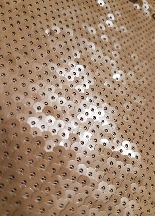 Шикарное нюдовое длинное вечернее платье reserved в пайетки.