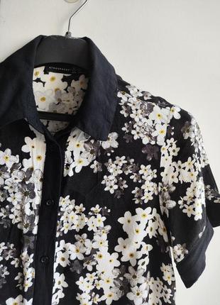 Рубашка летняя топ на пуговицах в цветах блуза летний топик на пуговках