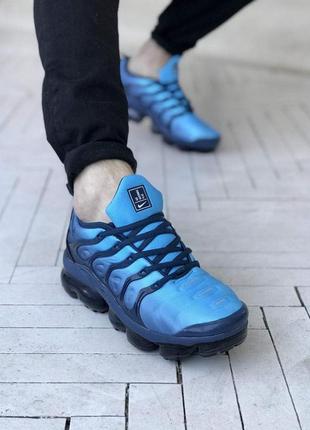 Кроссовки мужские nike air vapormax plus, синие (найк аир вапормакс, найки, кросівки)3 фото