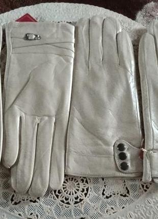Новые белые и кофейные перчатки 8,5р.6 фото