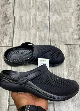 Крокс лайтрайд 360 клог повністю чорні crocs literide 360 clog black / black