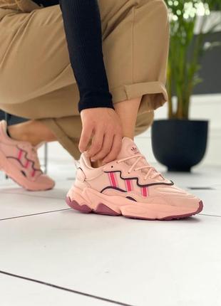 Жіночі кросівки adidas ozweego pink рожевого кольору4 фото