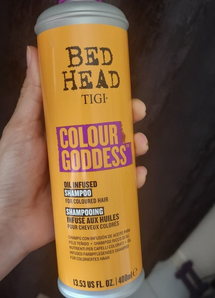 Tigi bed head colour goddess, шампунь із олією, для фарбованого волосся, 400 мл2 фото