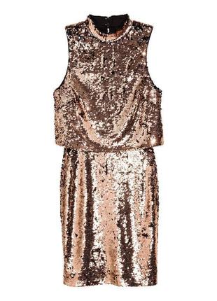 Вечернее платье мини h&amp;m в пайетки.2 фото