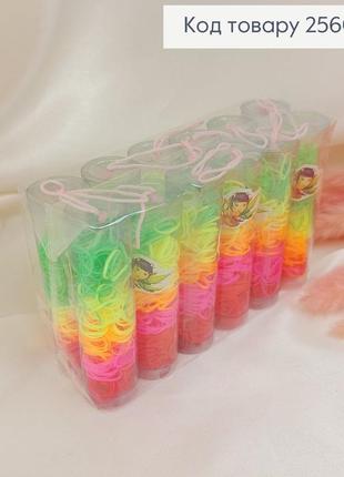 Резинка красивая силиконовая тропиканка цветная №1 12уп, аксессуар для волос