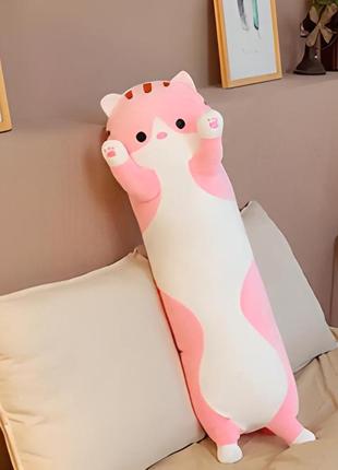 Кіт батон 110 см, рожевий, мʼяка іграшка2 фото