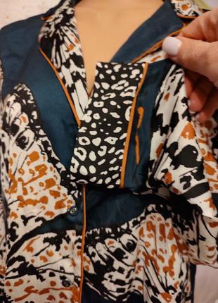 Шелковая блуза пижама в бабочку м10 фото