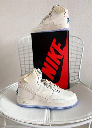 Женские кроссовки nike air force 1 high cream кремового цвета