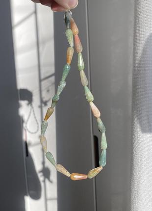 Заготовки для ожерелья браслета натуральный камень граненый1 фото