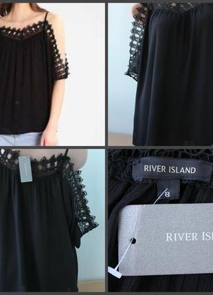 Блуза з мереживом river island, вільний крій
