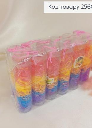 Резинка силиконовая тропиканка цветная №4 12упаковок, аксессуар для волос