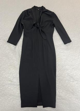 Черное платье миди1 фото