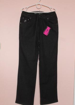 Черные прямые плотные джинсы, джинсы прямого кроя классические 52-54 г.1 фото