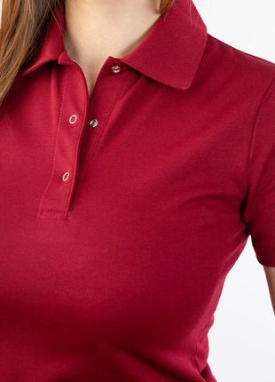 Женская бордовая футболка-поло3 фото