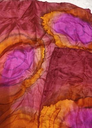 Шелковый шарфик батик 100% натуральный шелк8 фото