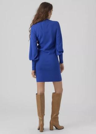 Трикотажна сукня міді в синьому кольорі від данського бренду vero moda3 фото