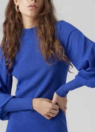 Трикотажна сукня міді в синьому кольорі від данського бренду vero moda4 фото