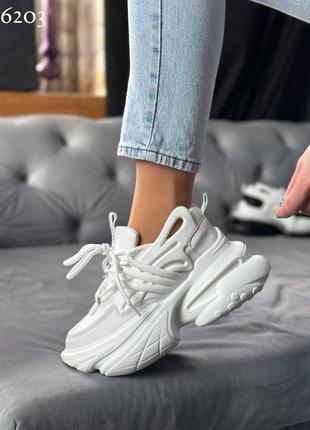 Стильные женские белые кроссовки, высокая подошва, платформа, 35-36-37-38-39-404 фото