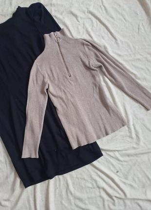 Водолазка гольф у рубчик на блискавці з кільцем