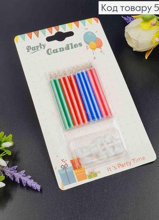 Свечи для торта, цветные "magic" (не гаснут) 6см, 10шт./уп