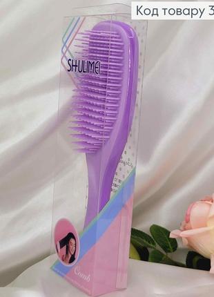 Расческа для волос щетка "shulimei" (тангл тизер) , лиловая, большая(21*6), качественная1 фото