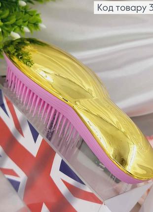 Расческа для волос щетка tangle teezer, розово-золотая(металлик), большая(21*8), качественная1 фото