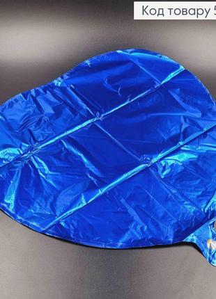 Набір фольгованих кульок 5шт. синього кольору, у формі серця1 фото