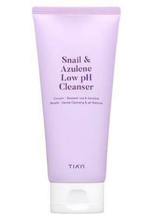 Слабокислотный гель для умывания tiam snail & azulene low ph cleanser 200 ml