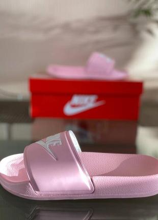 Nike рожево-білі (шльопанці)9 фото