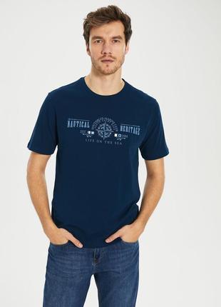 Синя чоловіча футболка lc waikiki / лз вайкікі nautical heritage
