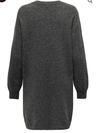 Трикотажнв вʼязана сукня в сірому (графітовому) кольорі від данського бренду only2 фото