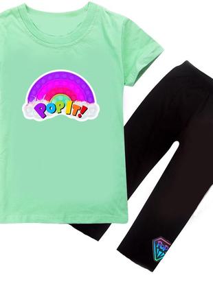 Комплект дитячий, для дівчинки, футболка і шорти antistress, ліловий