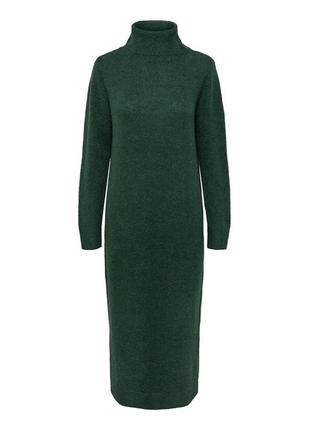 Вязаное платье миди в зеленом цвете от датского бренда pieces5 фото