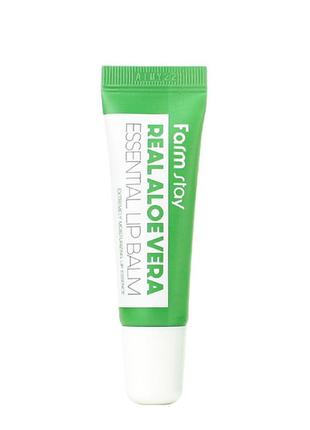 Бальзам для губ с алое farmstay real aloevera essential lip balm 10 мл2 фото