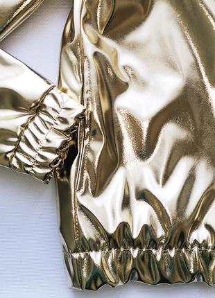 Вітровка шкіряна для дівчинки, на підкладці, золота, smiletime gold