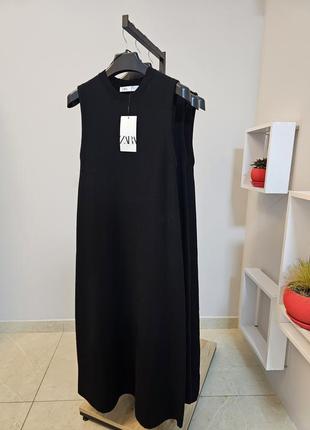 Трикотажное платье средней длины без рукавов zara7 фото