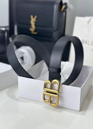 Ремень женский кожаный черный брендовый в стиле balenciaga