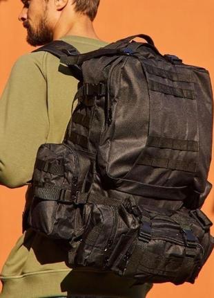 Рюкзак тактичний 50 літрів ( 3 підсумками) якісний штурмовий для походу та подорожей наплічник баул5 фото