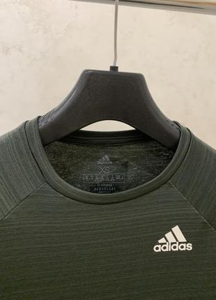 Лонгслів для бігу adidas спортивна кофта хакі футболка5 фото