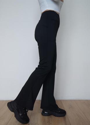 Женские широкие эластичные брюки/ клеш с высокой посадкой, 46/м3 фото