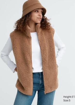 Жилетка uniqlo флисовая коричневая