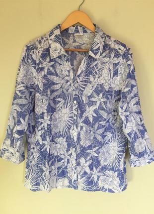 Красива блуза сорочка damart квітковий принт 4xl 5xl2 фото