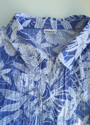 Красива блуза сорочка damart квітковий принт 4xl 5xl3 фото