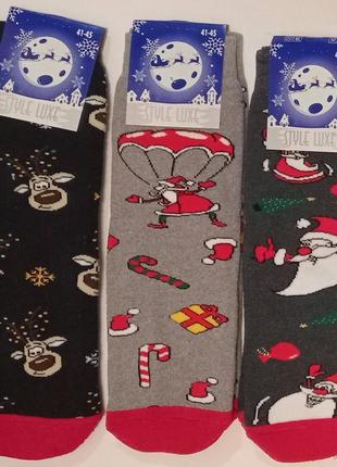 Чоловічі шкарпетки, теплі шкарпетки, новорічні чоловічі шкарпетки1 фото