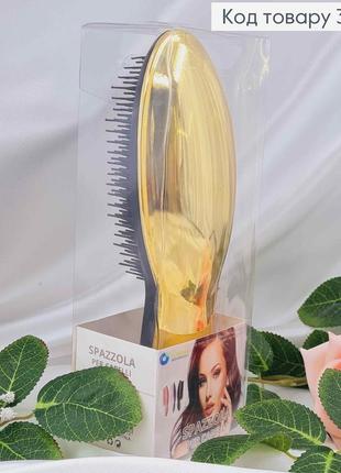 Гребінець для волосся щітка золота металік, велика(21*8)
