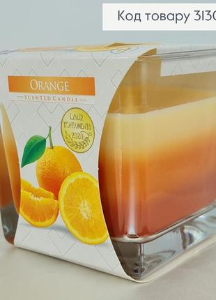 Аромасвеча в стакане, 170г с запахом апельсина 30 часов горения, свеча bispol