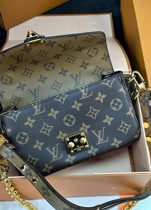 Женская сумка louis vuitton pochette métis east west bag7 фото