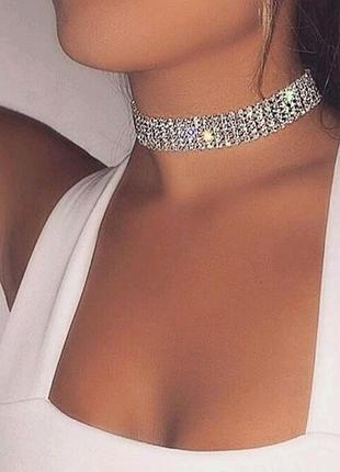 Чокер мультицвет со стразами